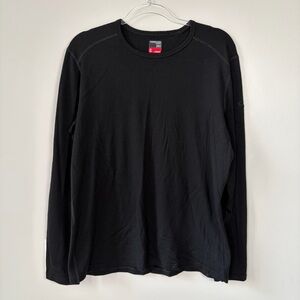 Icebreaker 260 Tech Black Merino Wool Long Sleeve Crewe Thermal Shirt